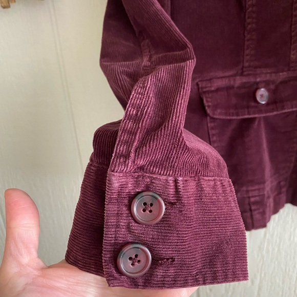 Y2K St. John’s Bay Women Dark Maroon Corduroy Ribbed Collared Buttoned Jacket 2X - Picture 2 of 10
